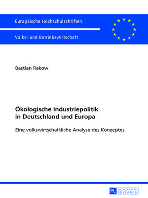 cover image of Oekologische Industriepolitik in Deutschland und Europa